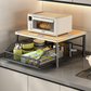 📢📢40% DE RÉDUCTION !! ⏰  Support Micro-Ondes 2 niveaux avec tiroir coulissant – Gain de place, étagère surélevée & panier intégré – Idéal pour cuisine, café & dortoir ✨