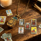 Collier pendentif médaillon tarot vintage