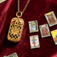 Collier pendentif médaillon tarot vintage