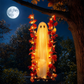 Fantôme d'Halloween suspendu à une balançoire avec télécommande LED et feuilles d'érable