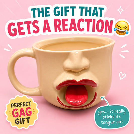 Mug en céramique humoristique avec langue tirée