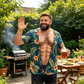 T-shirt humoristique pour homme avec imprimé 3D sur torse poilu