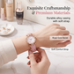 Ensemble montre à quartz et bijoux 5 pièces pour femme – Montre élégante à motif floral, bracelet, collier, boucles d'oreilles et bague assortis – Idéal pour un anniversaire, la fête des mères ou toute autre occasion spéciale.