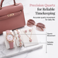 Ensemble montre à quartz et bijoux 5 pièces pour femme – Montre élégante à motif floral, bracelet, collier, boucles d'oreilles et bague assortis – Idéal pour un anniversaire, la fête des mères ou toute autre occasion spéciale.