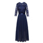 Robe longue élégante à corsage en dentelle pour femme