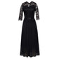 Robe longue élégante à corsage en dentelle pour femme