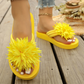 Tongs fleuries pour femmes, pantoufles d'été légères