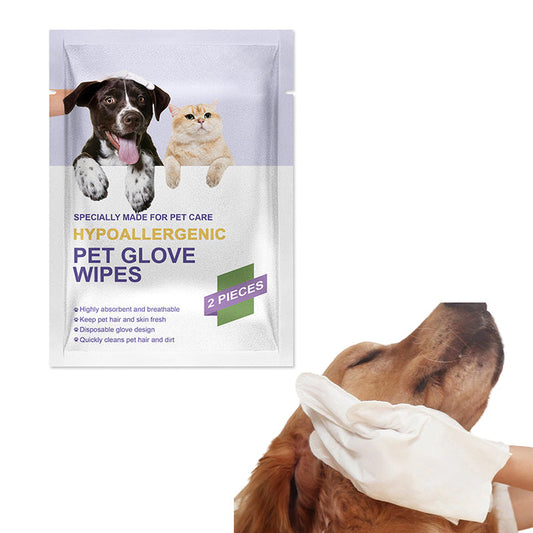 Lingettes à gants de toilettage hypoallergéniques pour animaux