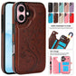 Étui de téléphone élégant avec porte-cartes à motif floral