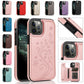 Étui de téléphone élégant avec porte-cartes à motif floral