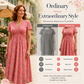 🌺👗Robe femme à col en V, motif floral et taille torsadée