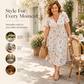 🌺👗Robe femme à col en V, motif floral et taille torsadée
