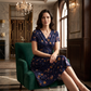 🌺👗Robe femme à col en V, motif floral et taille torsadée