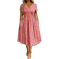 🌺👗Robe femme à col en V, motif floral et taille torsadée
