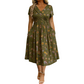🌺👗Robe femme à col en V, motif floral et taille torsadée