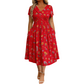 🌺👗Robe femme à col en V, motif floral et taille torsadée