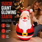 Gobelet gonflable Père Noël de 150 cm avec lumière LED - Décoration de fête de Noël en extérieur