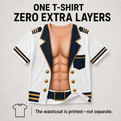 T-shirt humoristique pour homme avec faux imprimé musculaire