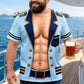 T-shirt humoristique pour homme avec faux imprimé musculaire