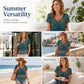 Haut à manches courtes et col en V à imprimé cachemire pour femme