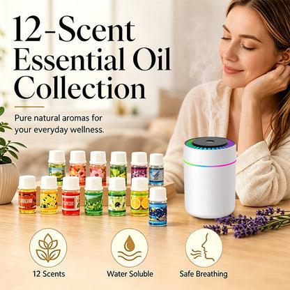 🌿 50 % DE RÉDUCTION MAINTENANT ! 🕯️ Lot de 12 huiles essentielles hydrosoluble – Formule hydrosoluble, senteurs variées & utilisation polyvalente pour la maison
