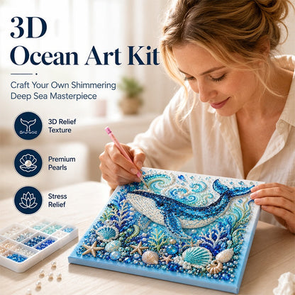 Kit de peinture à faire soi-même sur le thème de l'océan avec de fausses perles