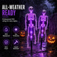 Lampes solaires squelettes à piquer au sol, étanches, pour décoration d'Halloween extérieure