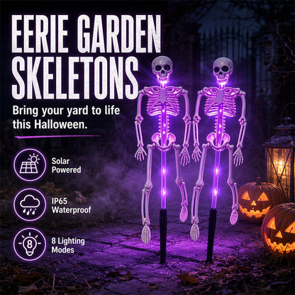 Lampes solaires squelettes à piquer au sol, étanches, pour décoration d'Halloween extérieure