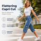 Jean capri à coupe droite pour femme