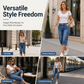 Jean capri à coupe droite pour femme