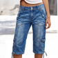 Jean capri à coupe droite pour femme