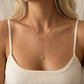 Collier en acier inoxydable en forme de Y avec initiale en forme de cœur