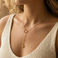 Collier en acier inoxydable en forme de Y avec initiale en forme de cœur