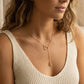 Collier en acier inoxydable en forme de Y avec initiale en forme de cœur
