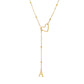 Collier en acier inoxydable en forme de Y avec initiale en forme de cœur