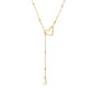 Collier en acier inoxydable en forme de Y avec initiale en forme de cœur