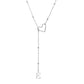 Collier en acier inoxydable en forme de Y avec initiale en forme de cœur