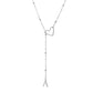 Collier en acier inoxydable en forme de Y avec initiale en forme de cœur