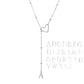 Collier en acier inoxydable en forme de Y avec initiale en forme de cœur
