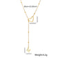 Collier en acier inoxydable en forme de Y avec initiale en forme de cœur