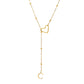 Collier en acier inoxydable en forme de Y avec initiale en forme de cœur
