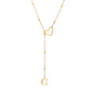 Collier en acier inoxydable en forme de Y avec initiale en forme de cœur