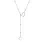 Collier en acier inoxydable en forme de Y avec initiale en forme de cœur