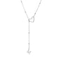 Collier en acier inoxydable en forme de Y avec initiale en forme de cœur