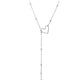 Collier en acier inoxydable en forme de Y avec initiale en forme de cœur