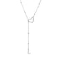Collier en acier inoxydable en forme de Y avec initiale en forme de cœur