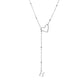 Collier en acier inoxydable en forme de Y avec initiale en forme de cœur