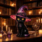Lampe de table gothique d'Halloween sorcière chat