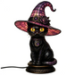 Lampe de table gothique d'Halloween sorcière chat