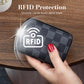Portefeuille à fermeture éclair pour cartes de crédit avec blocage RFID